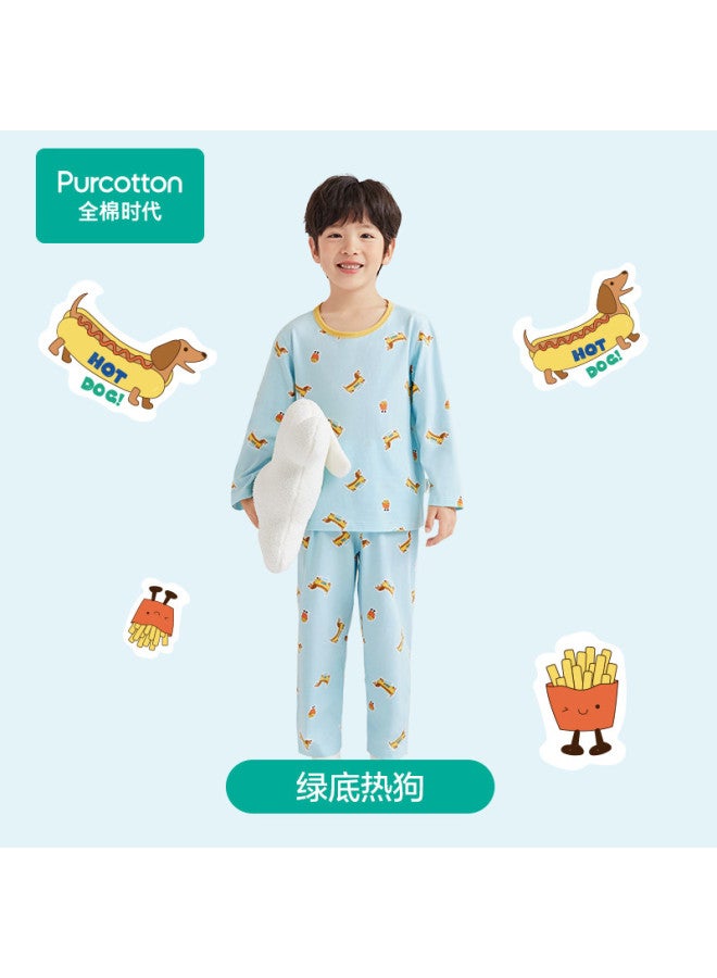 purcotton Spring Children's Pajama Set Cute Print Pattern 7a Grade Antibacterial Care For Baby's Healthy Skin - Image 2